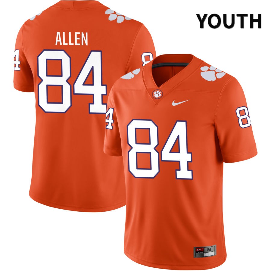 Youth Clemson Tigers Davis Allen #84 College Orange NIL 2022 NCAA Authentic Jersey Freeshipping OSS12N6R